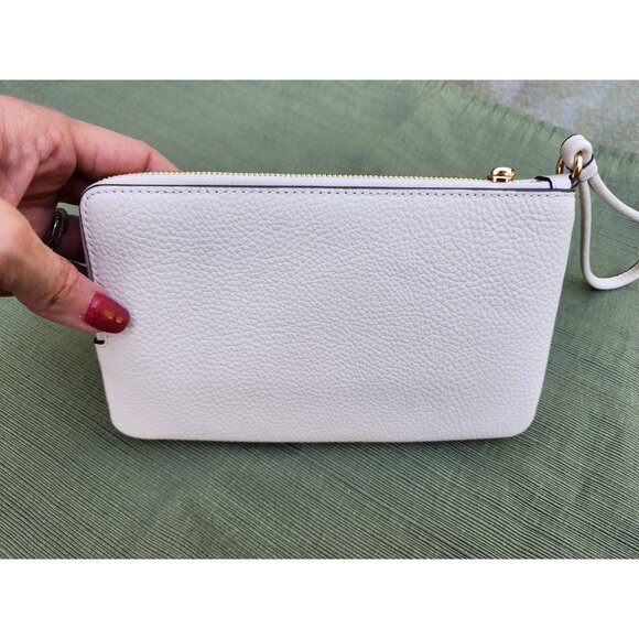 COACH Double Zip Wallet In Signature Canvas Pebbled Leather NWT! - Picture 6 of 8